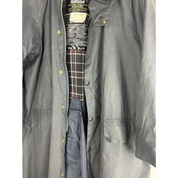 Vintage Barbour Burghley A170 Long Jacket Mens C42 Wax Equestrian Trench Coat - Picture 6 of 16